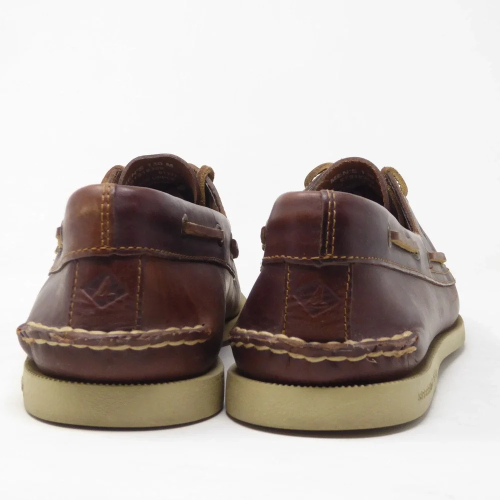 Sperry Mens 2-Eye Authentic Original Boat Shoes Brown Leather STS18309 Size 13M